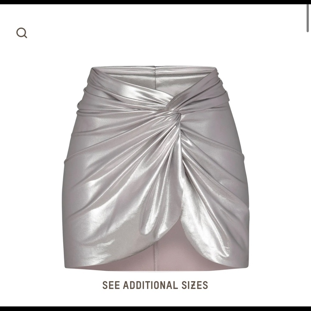 Skims Swim Metallic Sarong Mini Skirt